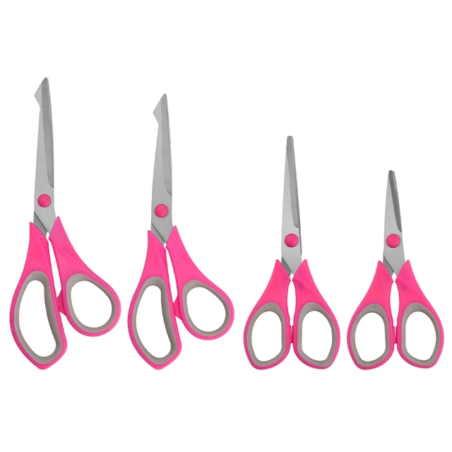 4Pack Office Scissors Set, Stainless Steel Sharp Scissors for Office School General Use, Stationery Scissors in  5/6/7/8 inch